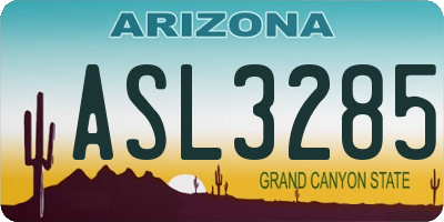 AZ license plate ASL3285