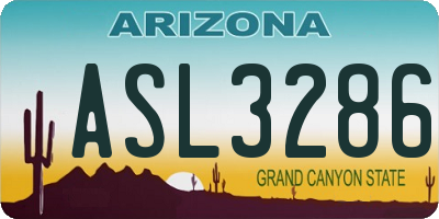 AZ license plate ASL3286