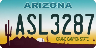 AZ license plate ASL3287