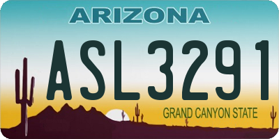 AZ license plate ASL3291