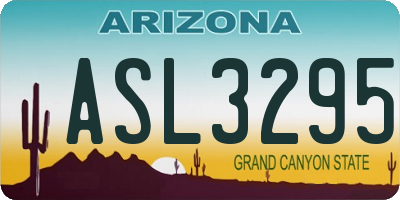 AZ license plate ASL3295