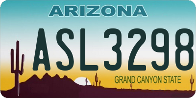 AZ license plate ASL3298