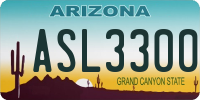 AZ license plate ASL3300