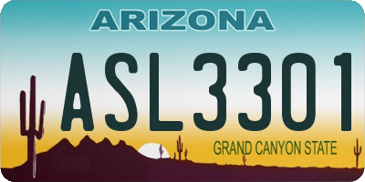 AZ license plate ASL3301