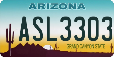 AZ license plate ASL3303