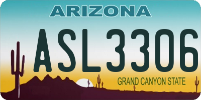 AZ license plate ASL3306