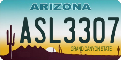 AZ license plate ASL3307