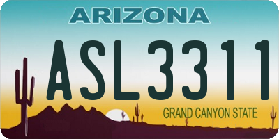 AZ license plate ASL3311