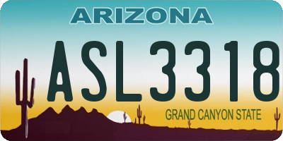 AZ license plate ASL3318