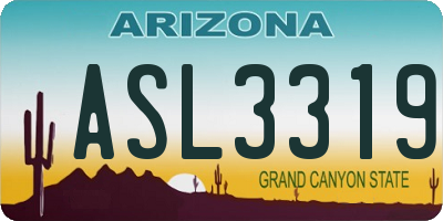 AZ license plate ASL3319