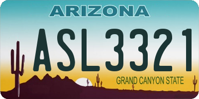 AZ license plate ASL3321