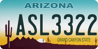 AZ license plate ASL3322