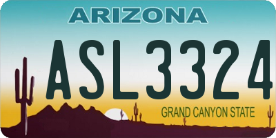 AZ license plate ASL3324
