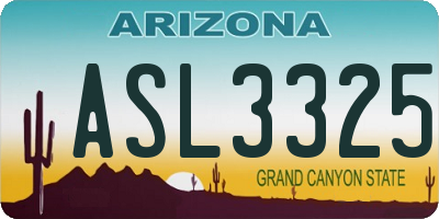 AZ license plate ASL3325