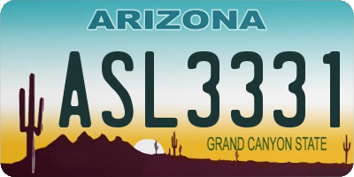 AZ license plate ASL3331