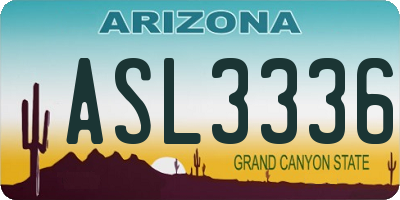 AZ license plate ASL3336