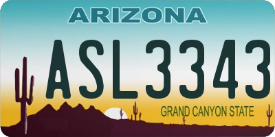 AZ license plate ASL3343