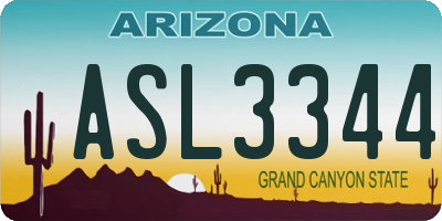 AZ license plate ASL3344