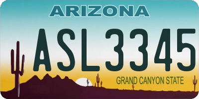 AZ license plate ASL3345