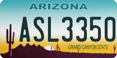 AZ license plate ASL3350
