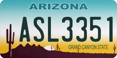 AZ license plate ASL3351