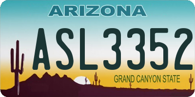AZ license plate ASL3352