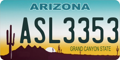 AZ license plate ASL3353