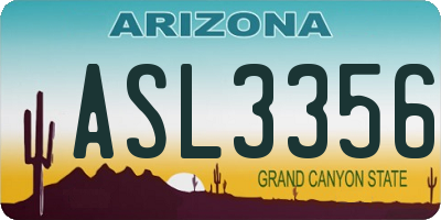 AZ license plate ASL3356