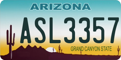 AZ license plate ASL3357