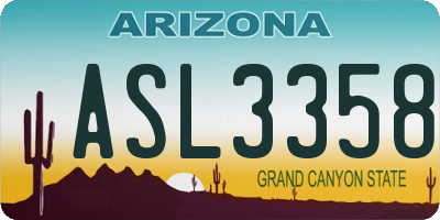 AZ license plate ASL3358