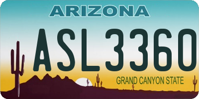 AZ license plate ASL3360