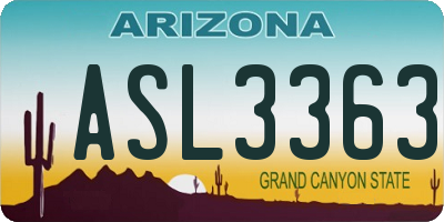 AZ license plate ASL3363