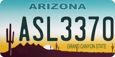 AZ license plate ASL3370
