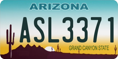 AZ license plate ASL3371