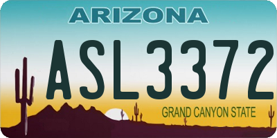 AZ license plate ASL3372