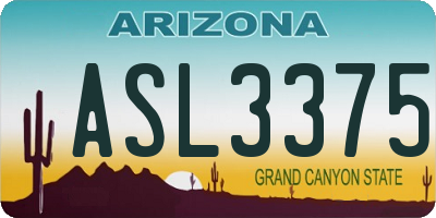 AZ license plate ASL3375