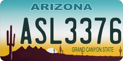 AZ license plate ASL3376