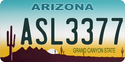 AZ license plate ASL3377