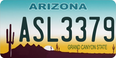 AZ license plate ASL3379