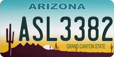 AZ license plate ASL3382