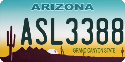 AZ license plate ASL3388