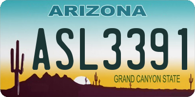 AZ license plate ASL3391
