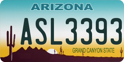 AZ license plate ASL3393