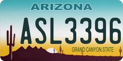 AZ license plate ASL3396