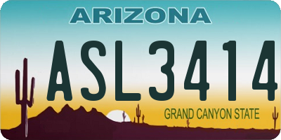 AZ license plate ASL3414