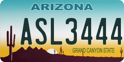 AZ license plate ASL3444