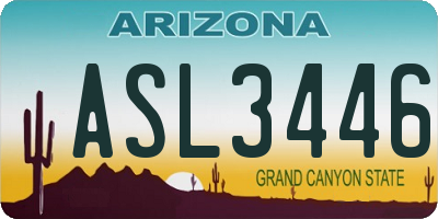 AZ license plate ASL3446