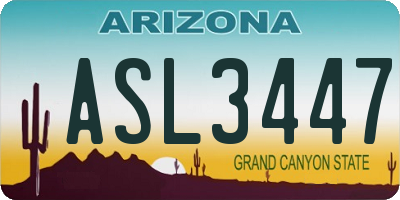 AZ license plate ASL3447