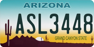AZ license plate ASL3448