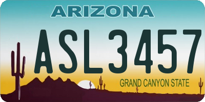 AZ license plate ASL3457